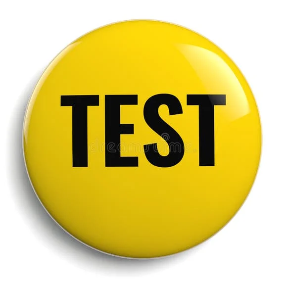Test yellow symbol icon isolated sign red round white 120989693 2112984684